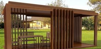 Construction of a gazebo in the country Construction of a gazebo in the country