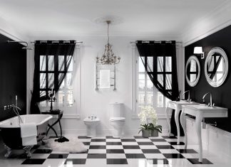 Black and white bathroom - design ideas