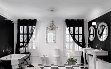 Black and white bathroom - design ideas