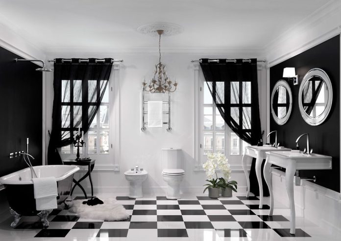 Black and white bathroom - design ideas