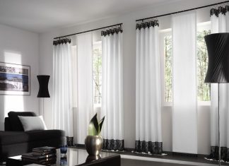 Curtain design in a modern interior