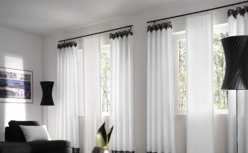 Curtain design in a modern interior