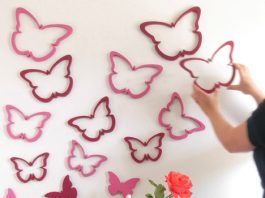 Wall decoration with butterflies