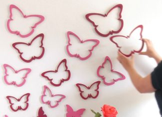 Wall decoration with butterflies